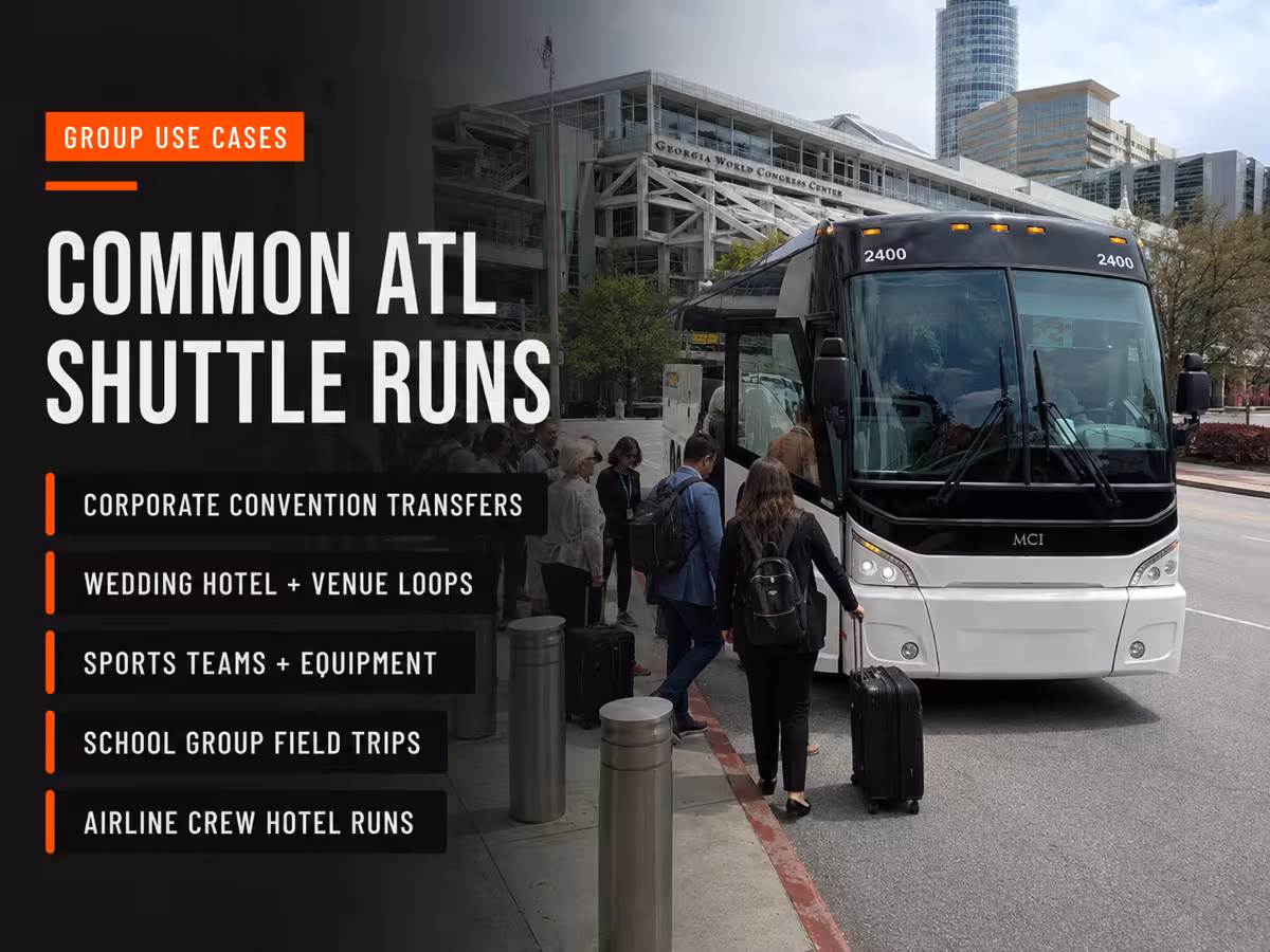 Common Trip Types: ATL Group Shuttles We Handle — Party Bus in Atlanta