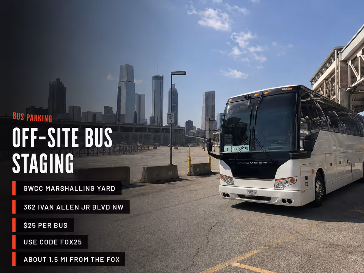 Bus Parking at the Fox Theatre: The GWCC Marshalling Yard — Party Bus in Atlanta