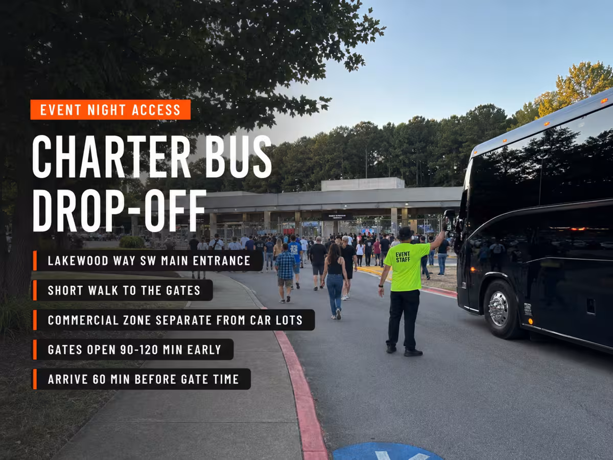 Charter Bus Drop-Off at Lakewood Amphitheatre — Party Bus in Atlanta