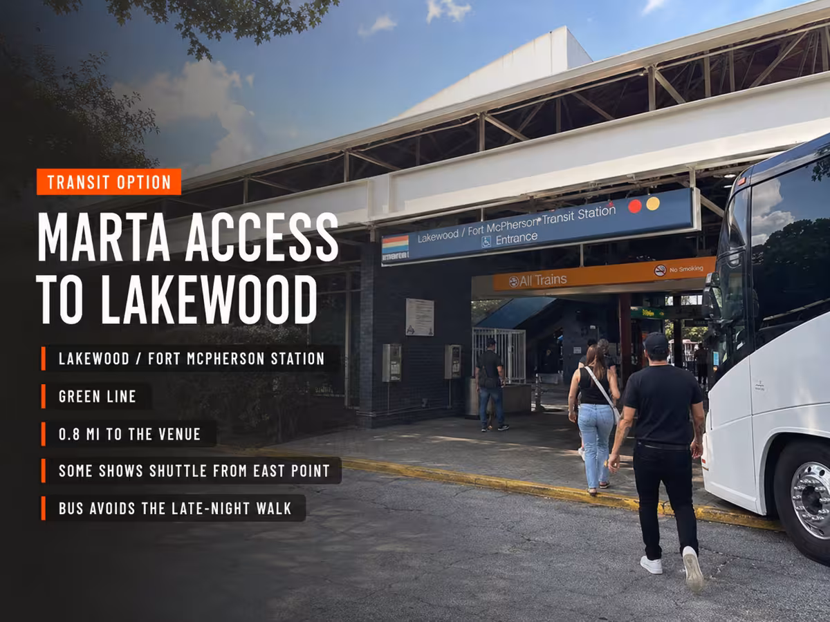 Metro Atlanta Neighborhoods & Cities We Serve for Lakewood Concerts — Party Bus in Atlanta