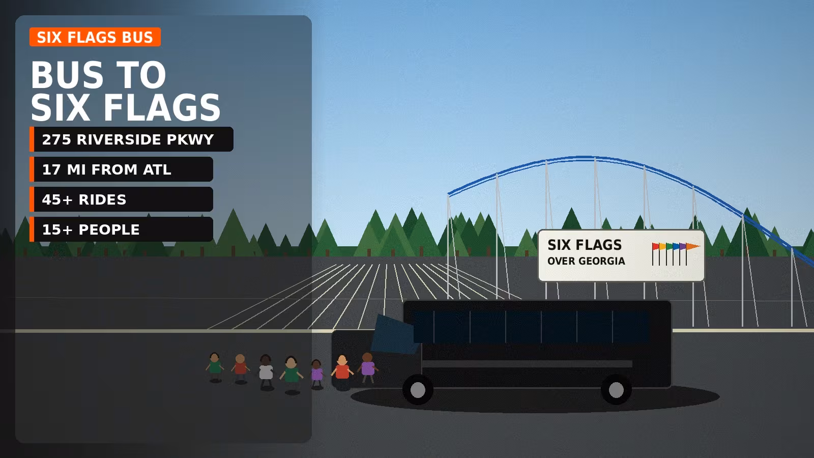 Rent a Bus to Six Flags Over Georgia