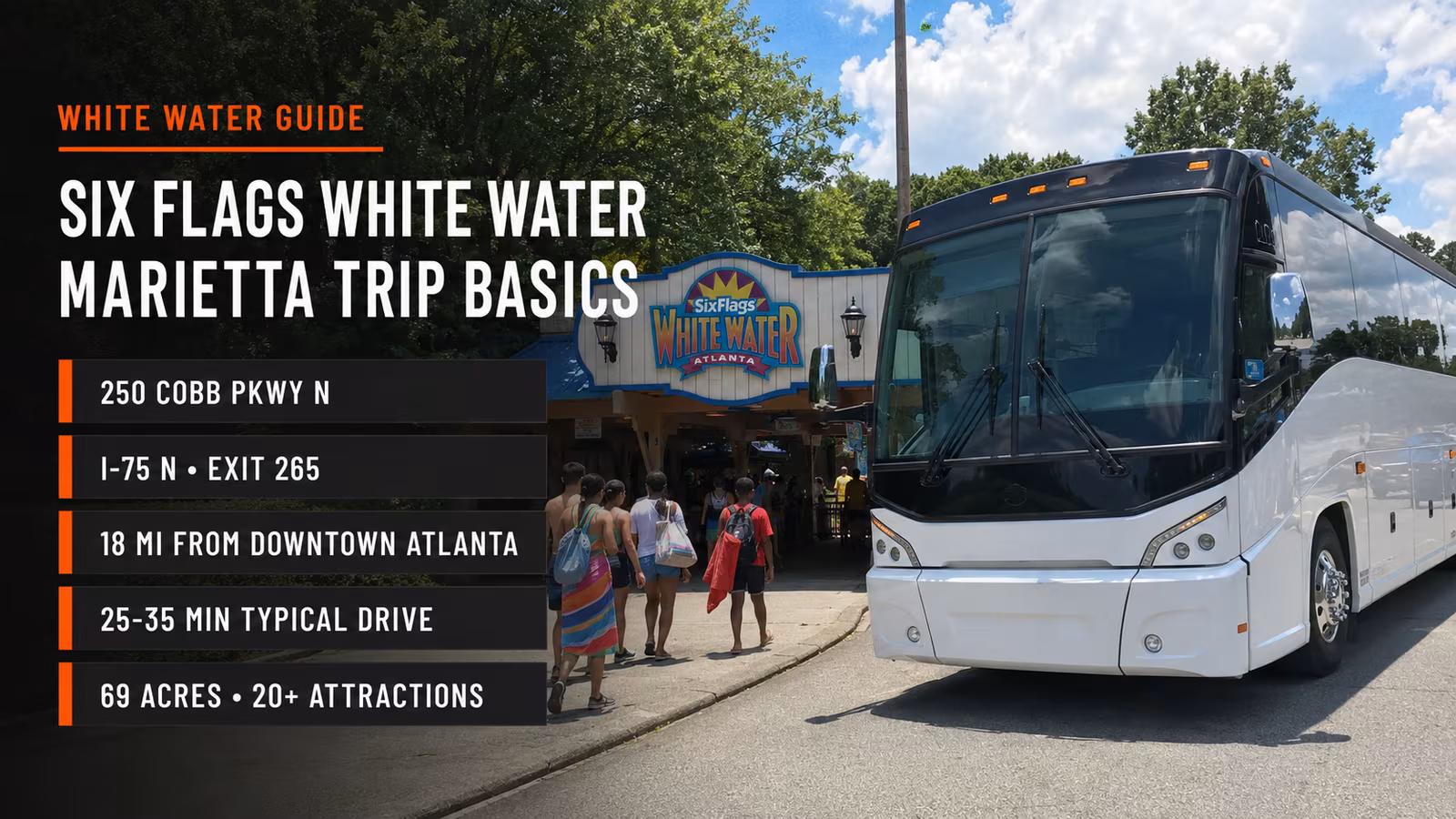 Rent a Bus to Six Flags White Water