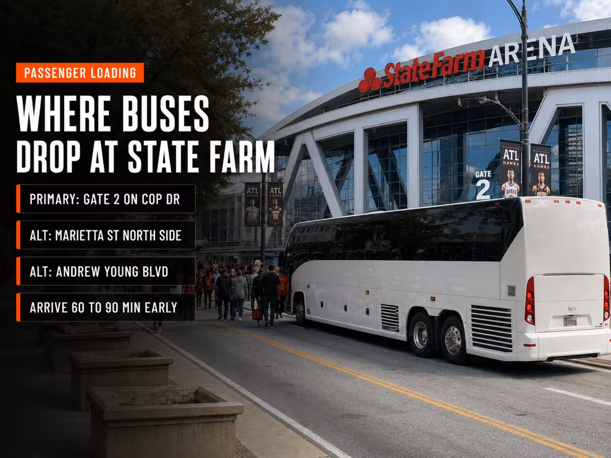 Bus Drop-Off and Passenger Loading Zones at State Farm Arena — Party Bus in Atlanta