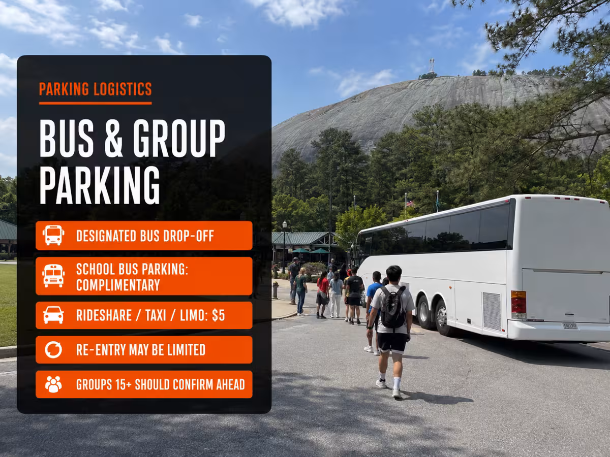 Bus and Group Parking at Stone Mountain Park — Party Bus in Atlanta