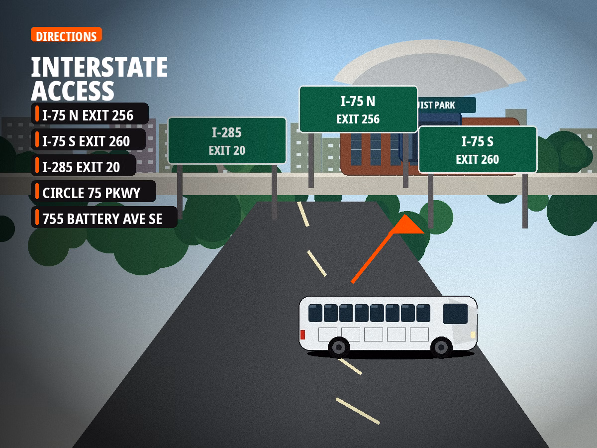 Interstate access route to Truist Park