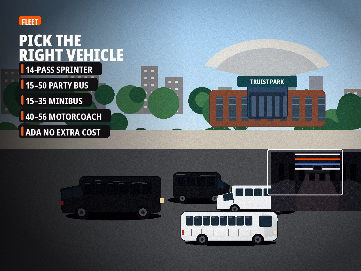 Party bus and shuttle options for Truist Park groups