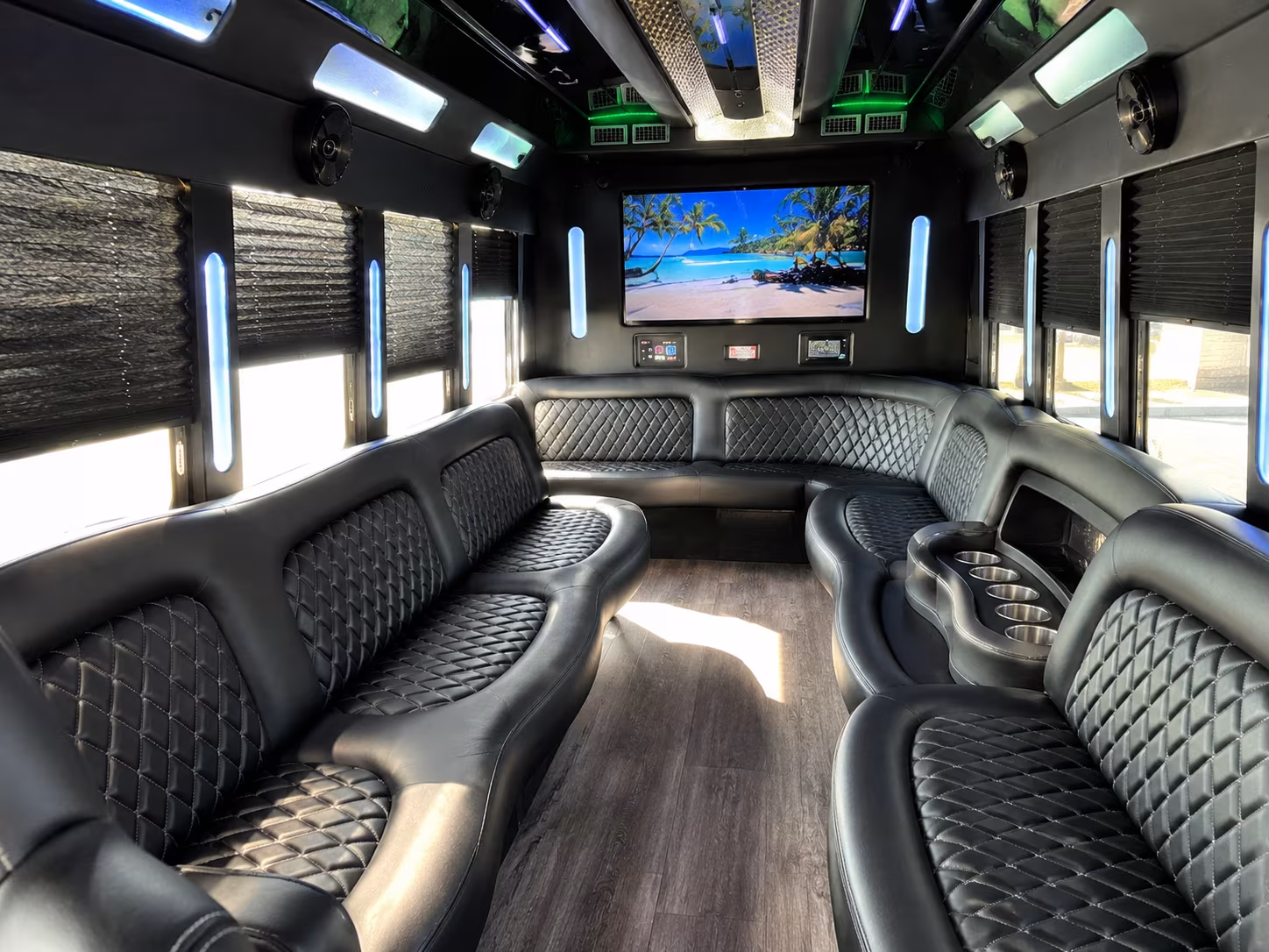 18 Passenger Party Bus Interior
