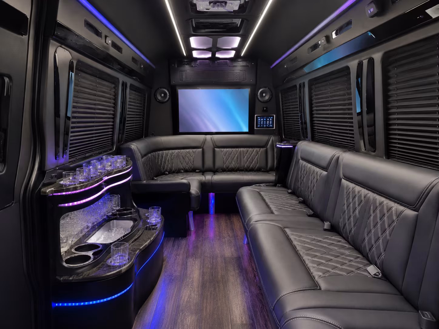 Atlanta Airport Shuttle & Transportation party bus interior