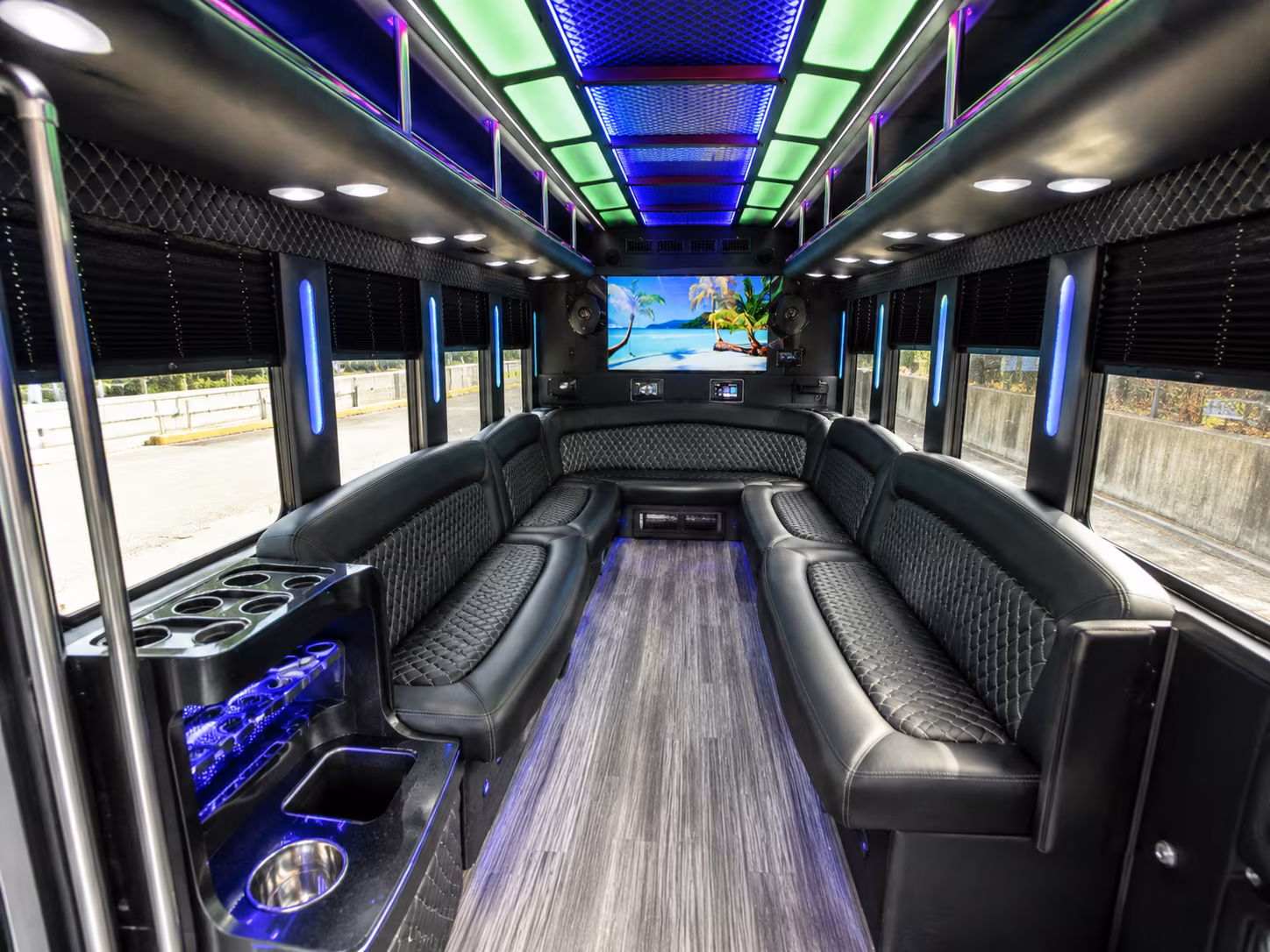 Atlanta Birthday, Sweet 16, & Quinceañera Transportation party bus exterior