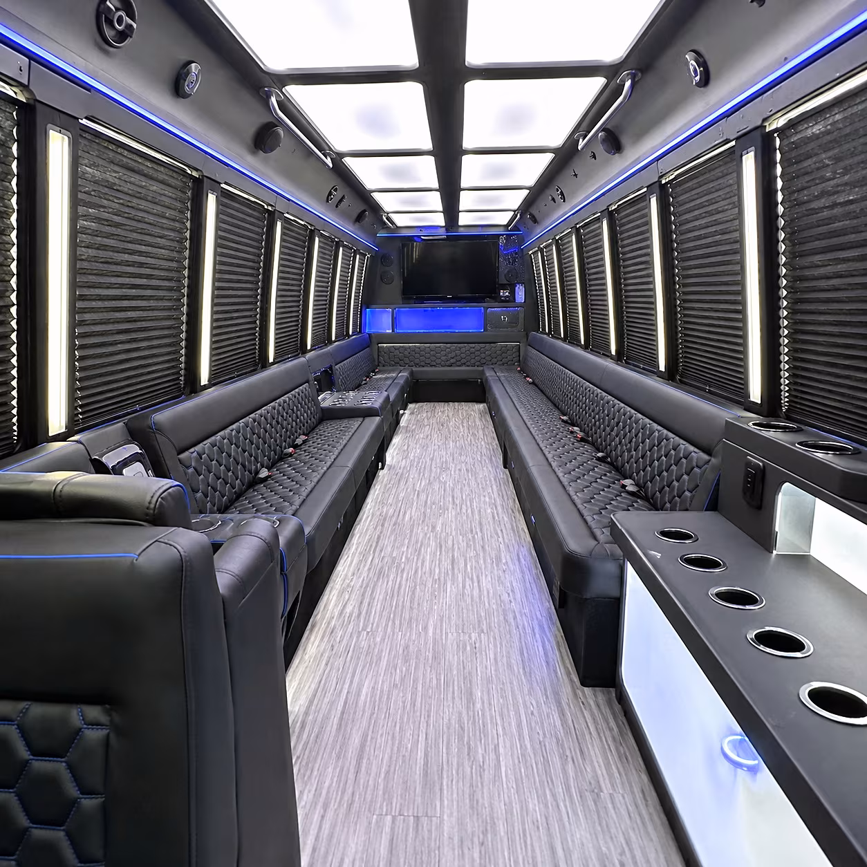 Atlanta Sporting Event Transportation party bus interior