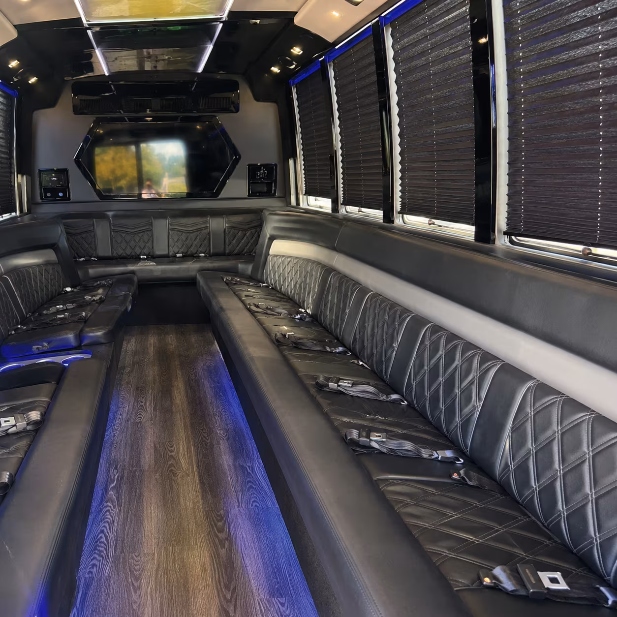 Atlanta Wedding Transportation party bus interior