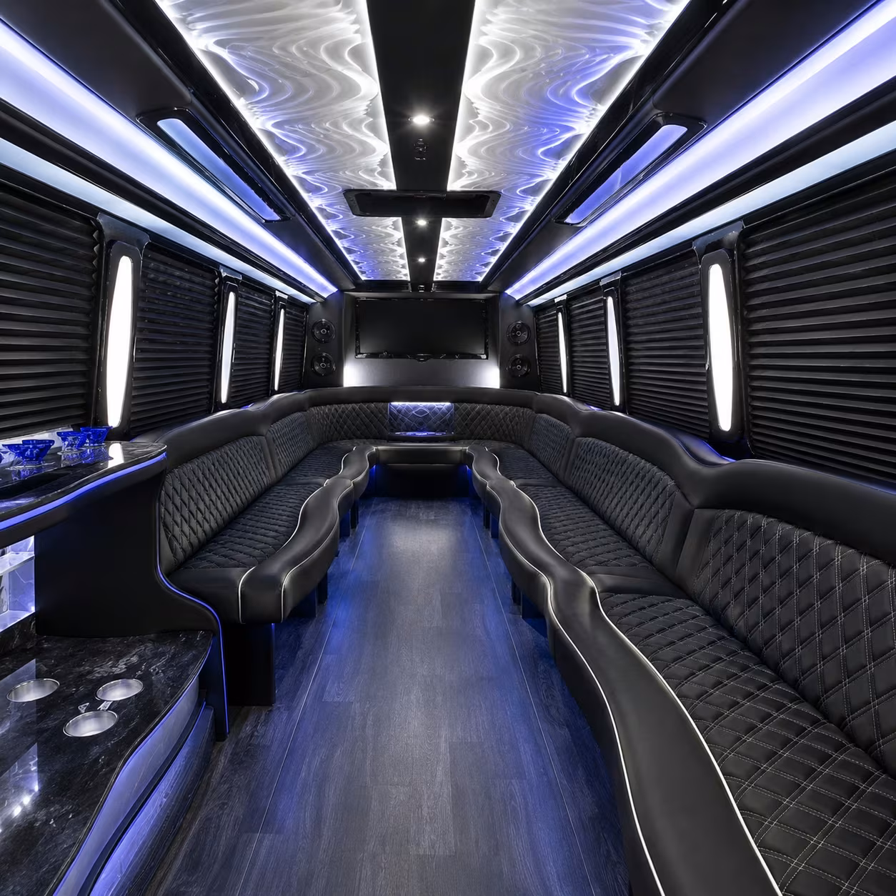 18 Passenger Party Bus Inside