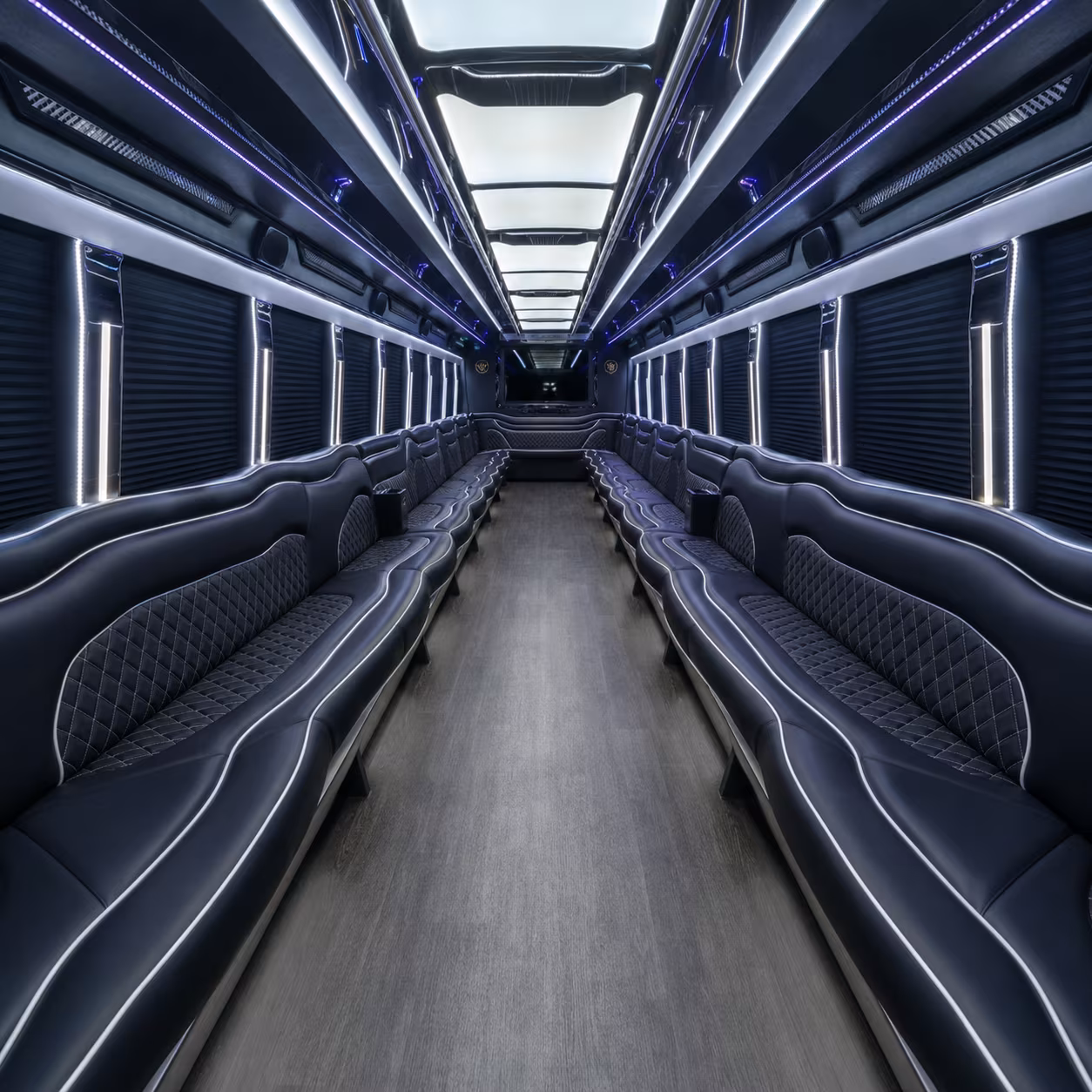 50 Passenger Party Bus Interior