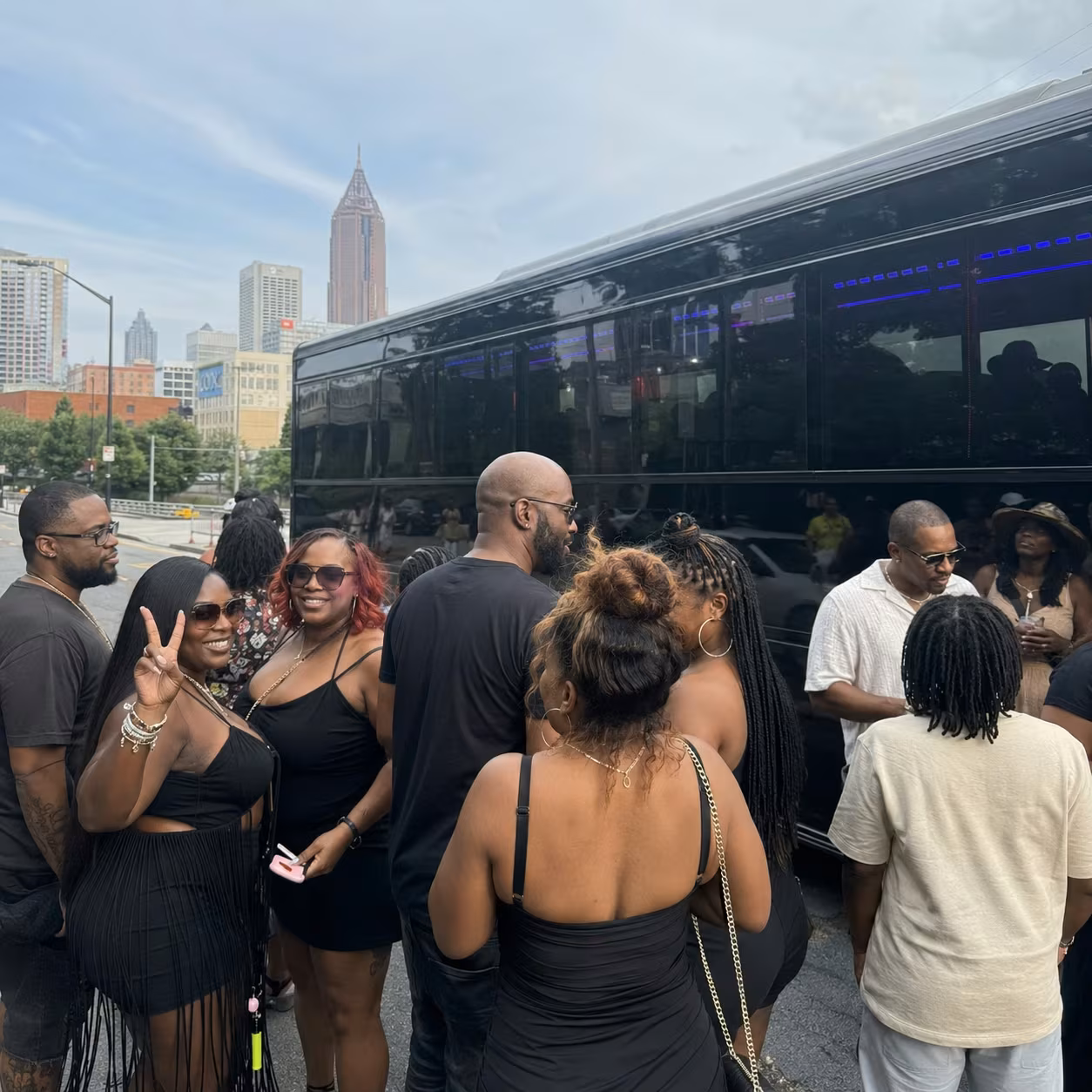 Atlanta concert 01 boarding for a metro Atlanta concert party bus rental