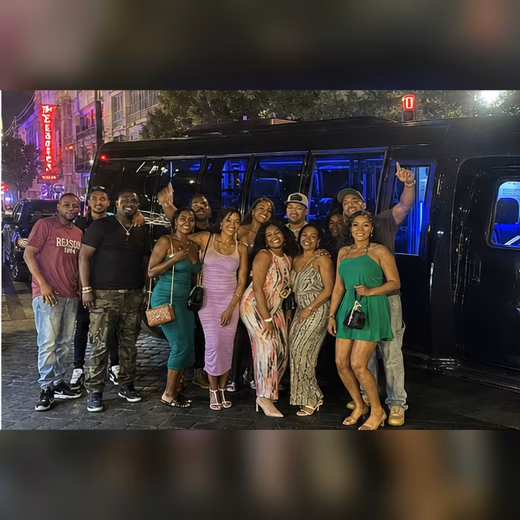 Private event transportation party bus interior LED lighting 9 for a metro Atlanta private event party bus rental
