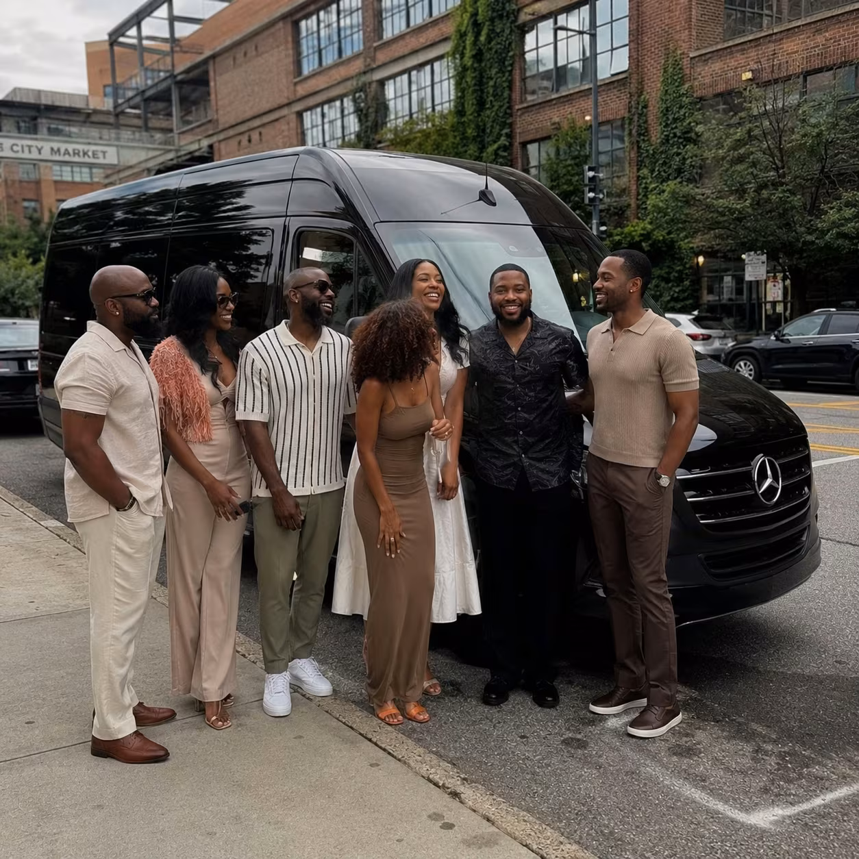 Private event transportation sprinter van exterior for a metro Atlanta private event party bus rental