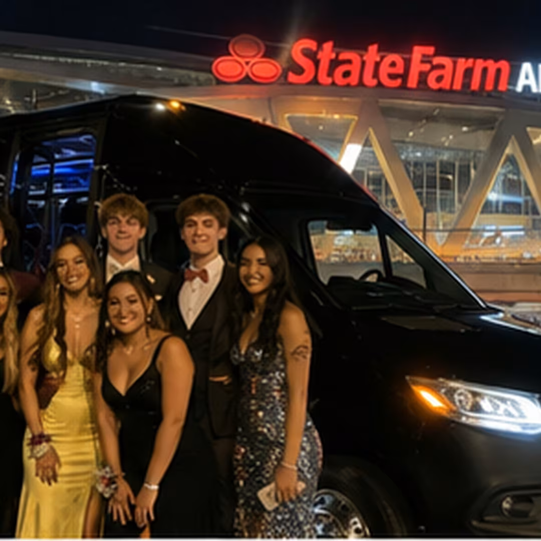 Prom party bus party bus interior LED lighting 3 for a metro Atlanta prom party bus rental