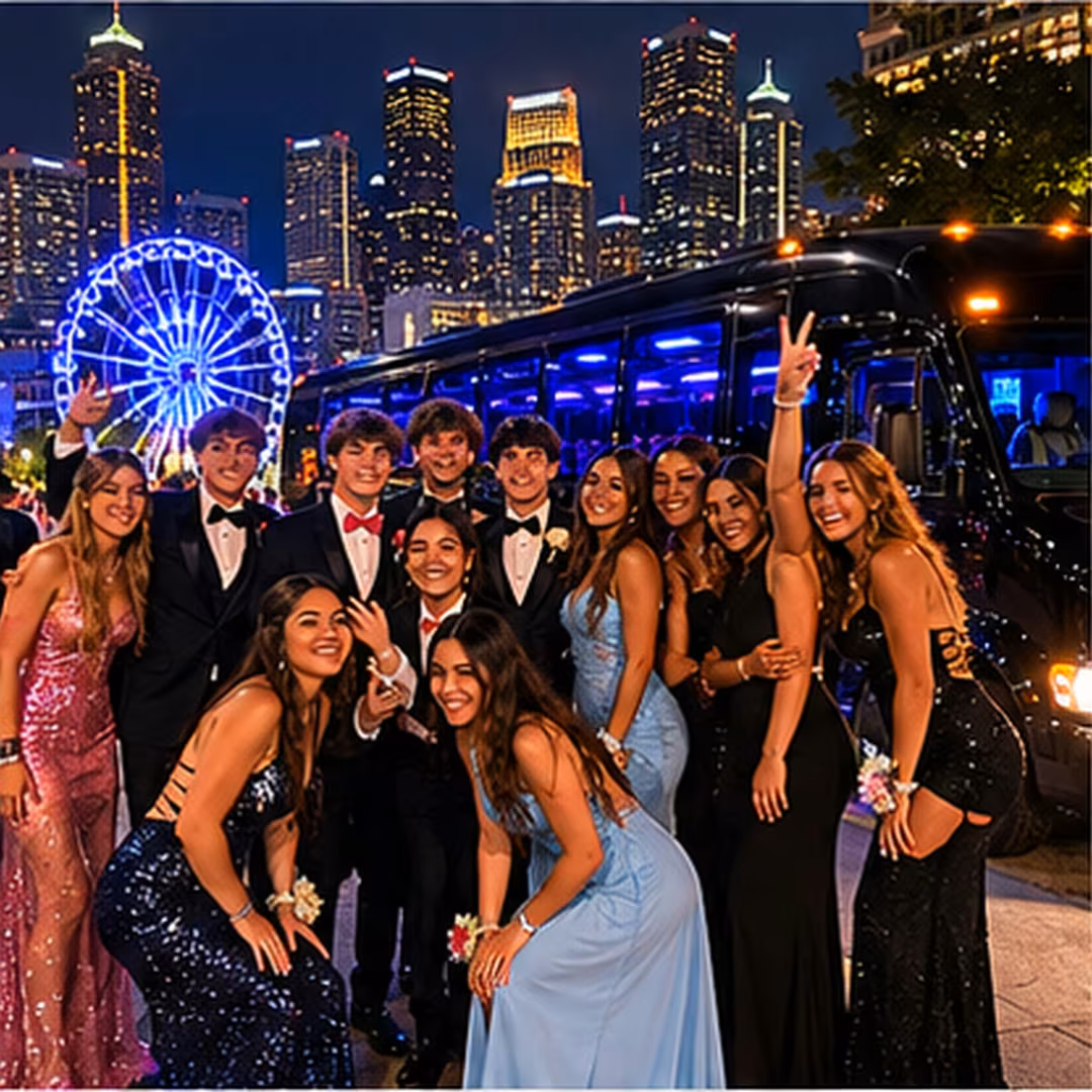 Prom party bus party bus interior LED lighting 4 for a metro Atlanta prom party bus rental