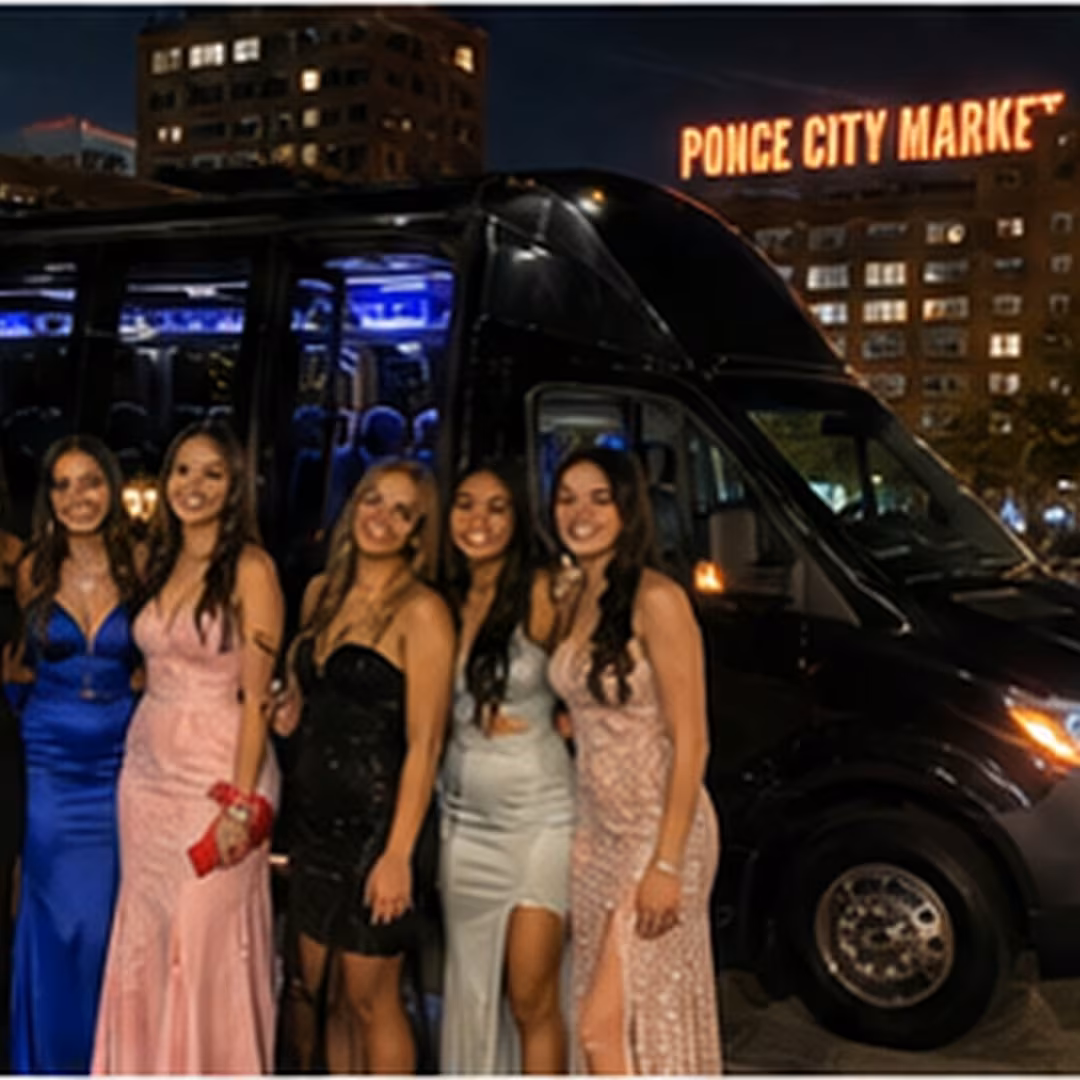 Prom party bus party bus interior LED lighting 8 for a metro Atlanta prom party bus rental