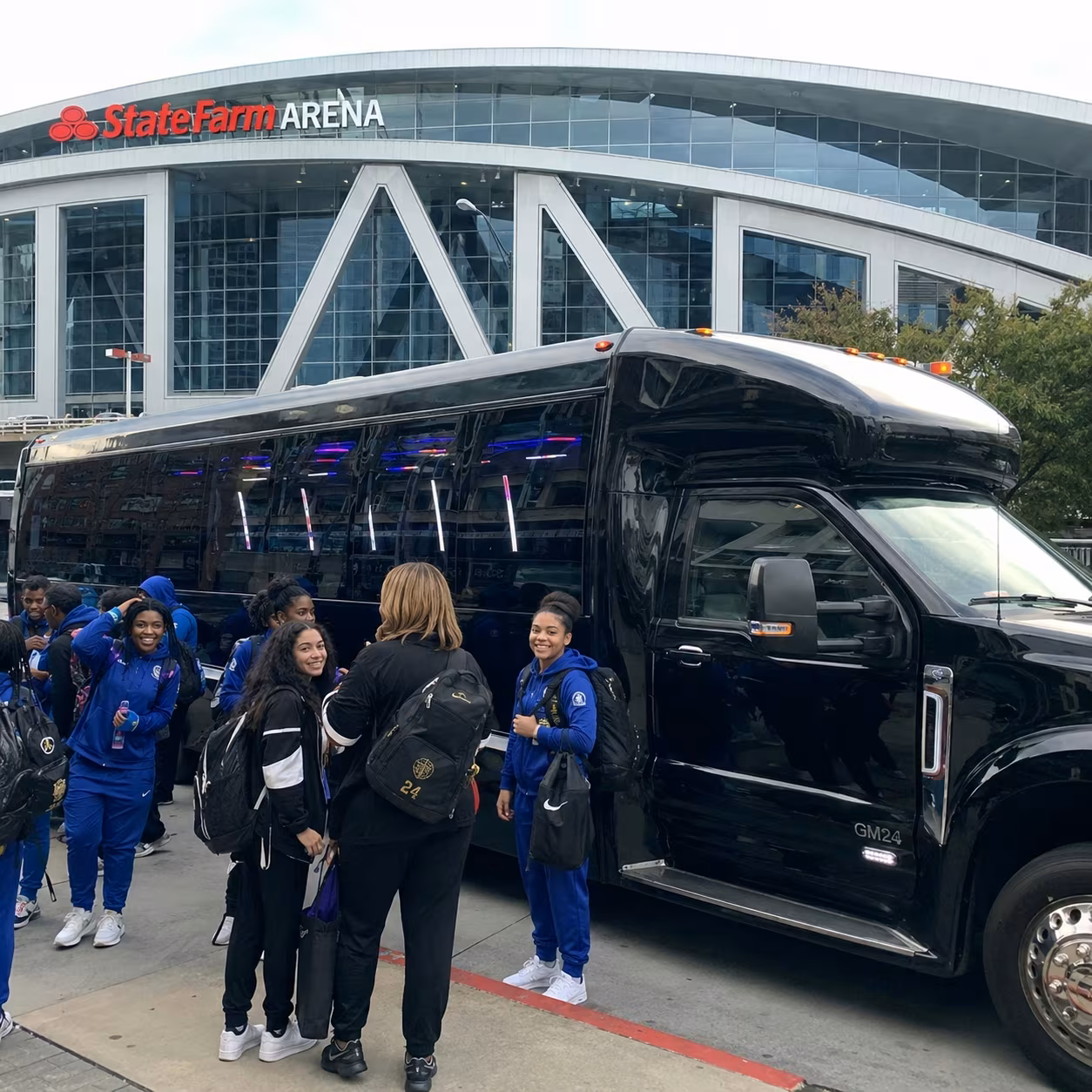 School event bus party bus interior LED lighting 6 for a metro Atlanta school & field-trip bus rental