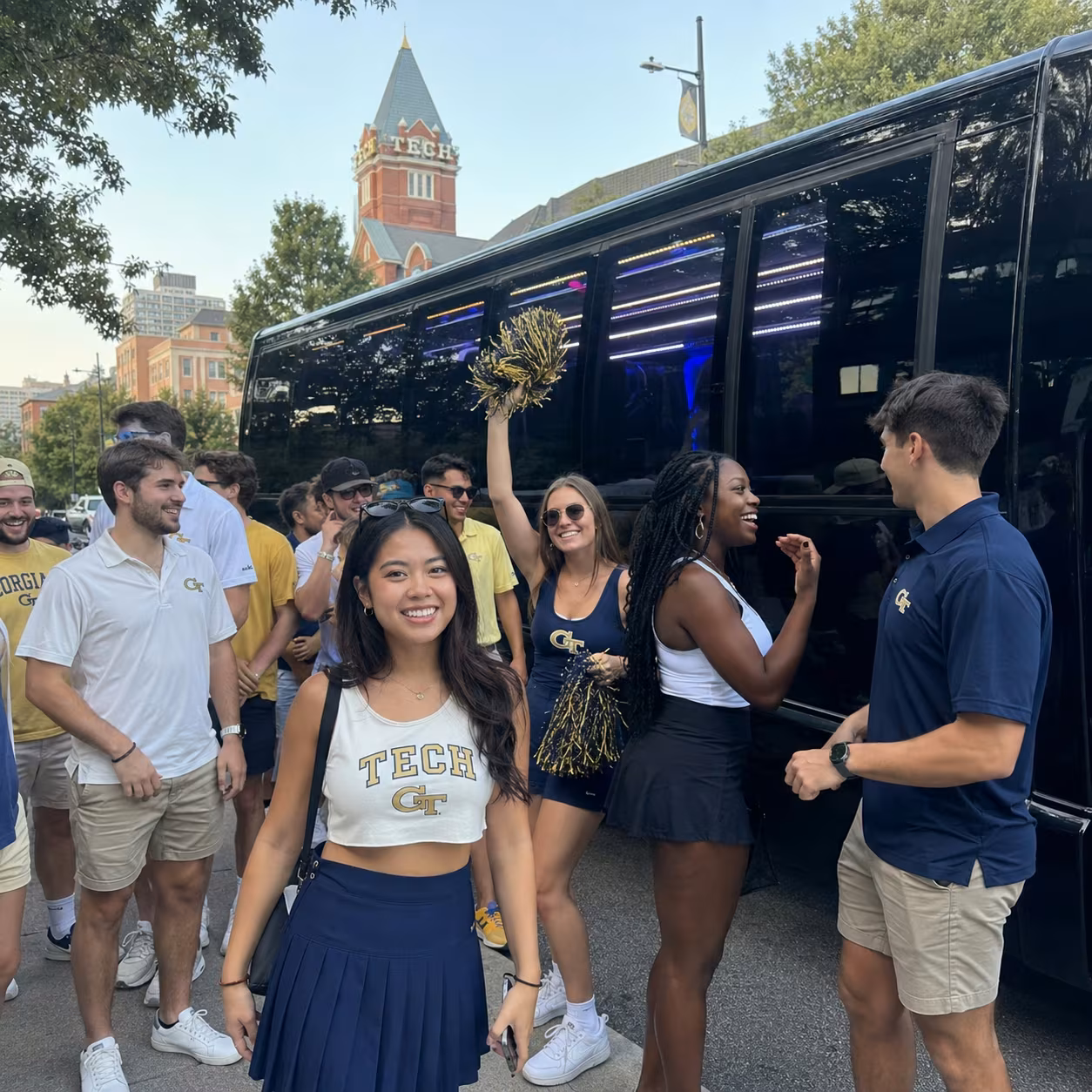 Sporting event bus party bus interior LED lighting 6 for a metro Atlanta sporting event party bus rental