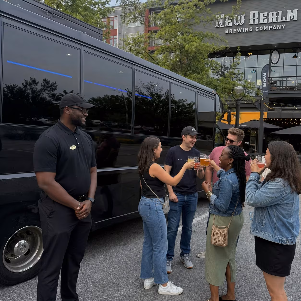 Winery tour party bus party bus interior LED lighting 5 for a metro Atlanta winery tour & pub crawl party bus rental